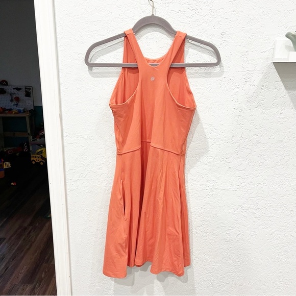Athleta Dress Women's S/T Small Tall Conscious Mini Dress Orange Sporty Pockets - Picture 4 of 11